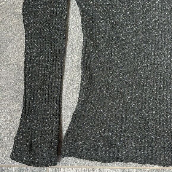 NEW Chaser Raglan Long Sleeve Stardust Metallic Thermal Scoopneck Blouse Black M - Picture 9 of 14